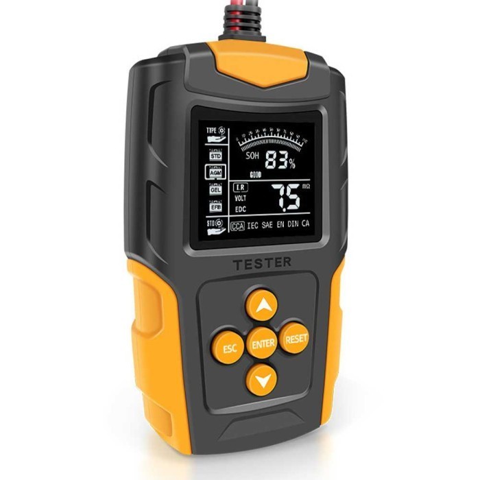 FOXSUR Tester Aki Kendaraan Portable Battery Tester 200Ah with LCD -