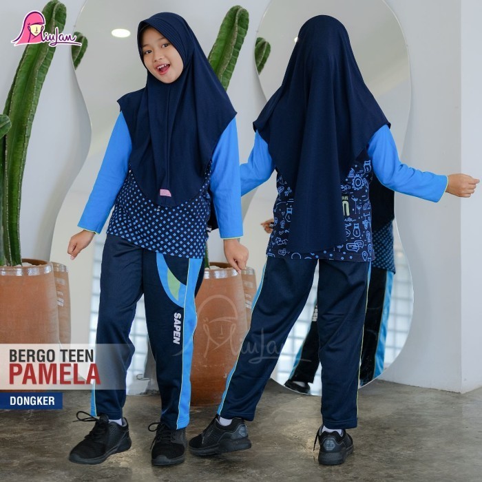 promo Bergo Teen Pamela Miulan Kids Teen Jilbab Anak Syari Kerudung Polos