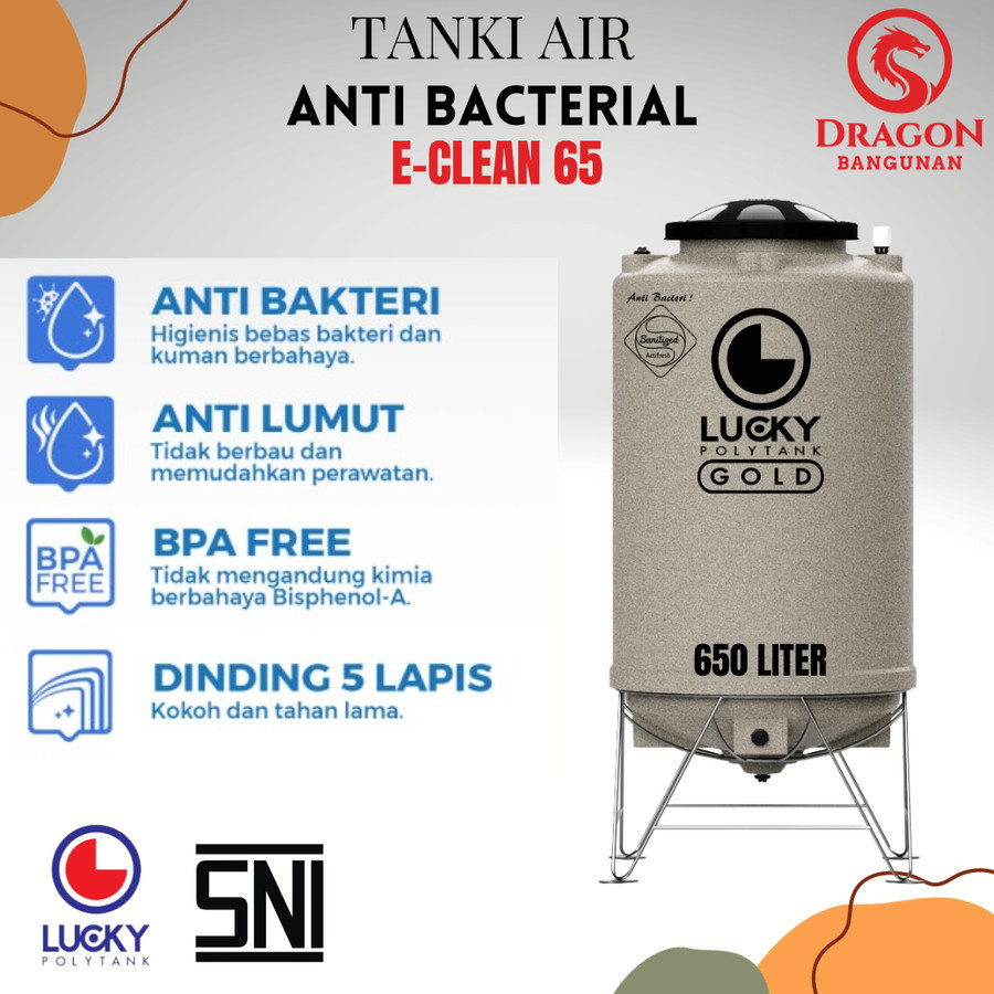 Toren Air Lucky Tank E-Clean 65 - Tangki Air Lucky 650 Liter