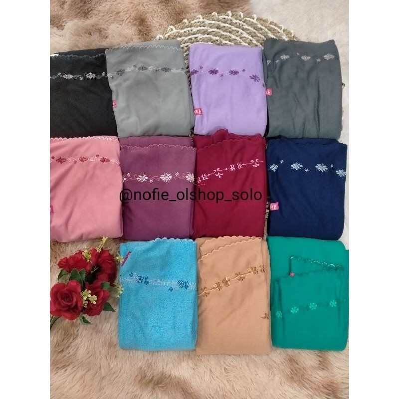 NEW PREMIUM DAILY HIJAB Jilbab instan aflaha bergo kaos bordir selutut pet jaduel L5+cdr ORI Aflaha