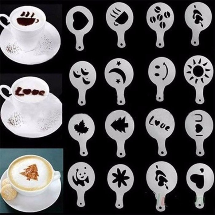 

Coffee Art Stencil - Stensil Dekorasi Busa Kopi (16Pcs)