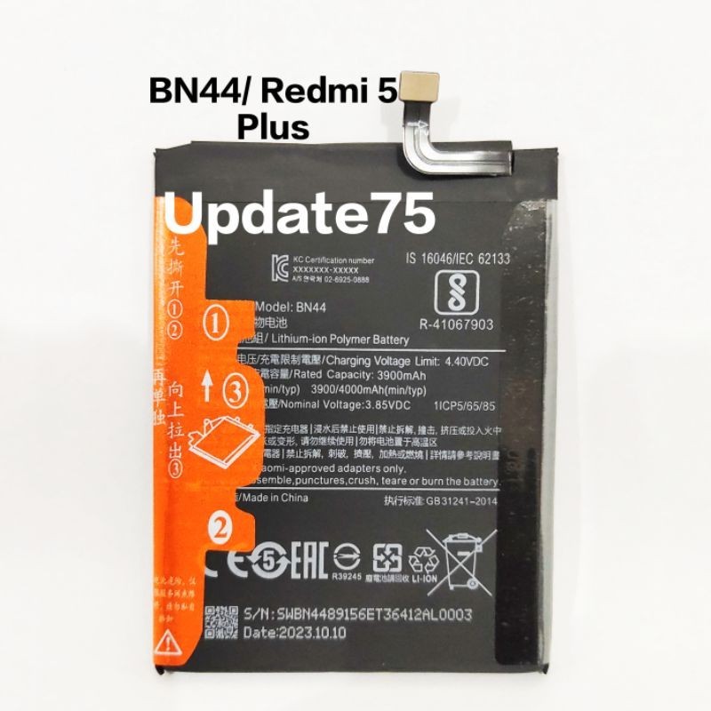 Baterai Redmi 5 Plus Batre BN44 Original Batrai