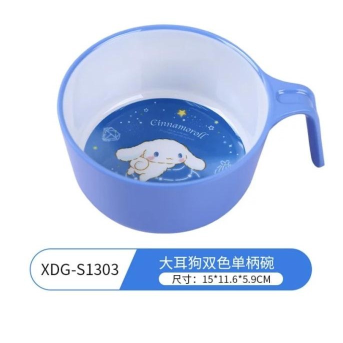 Piring Gelas Sendok Melamin Anak Motif Cinnamoroll / Piring Sekat Anak