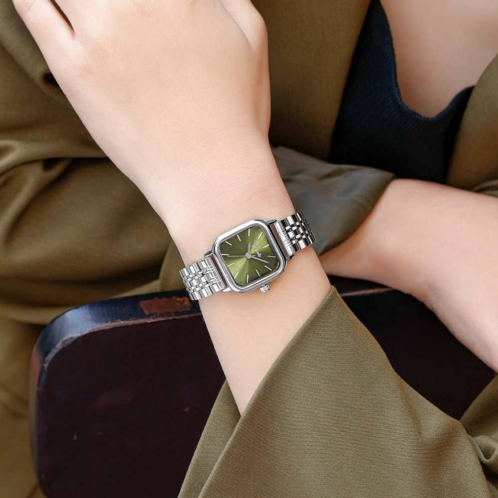 EAVANLIN SQUARE Jam Tangan Wanita Korea Strap STAINLESS Analog Fashion Korea