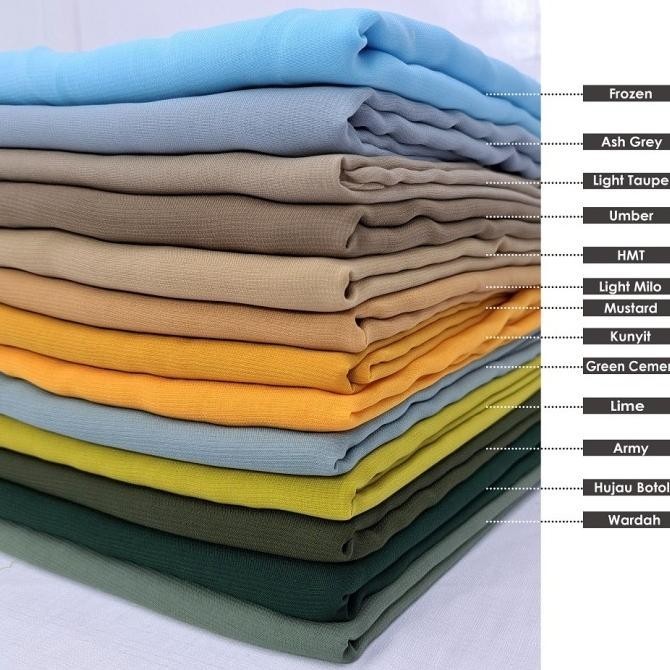 

Kain Double Hycon/Kain Chiffon Korea/Kain Sifon Bahan Kerudung (0,5 M) Stok Terbatas