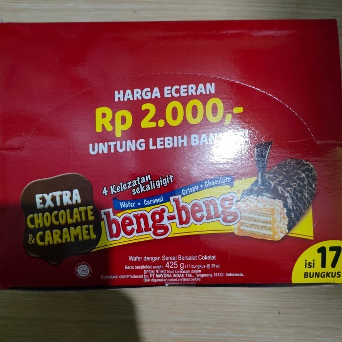 

HEMAT beng beng wafer caramel - 1box (25g isi x 17pcs)