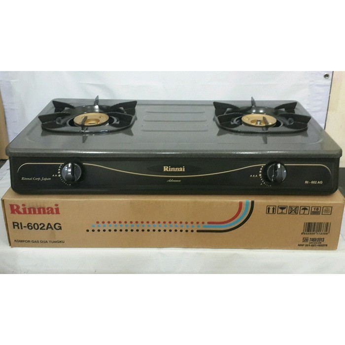 Rinnai Kompor Ri 602Ag / Ri-602Ag / Ri 602 Ag (2 Tungku) Garansi Resmi