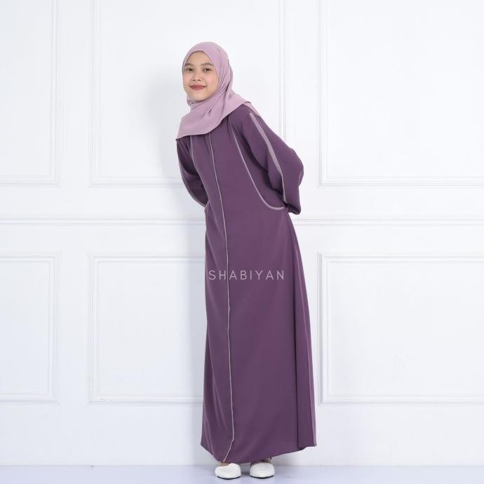 SH 366 Gamis Anak Remaja Moscrepe Polos By Shabiyan