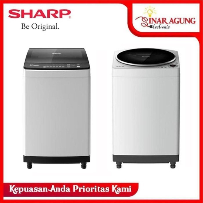 Sharp Mesin Cuci Top Loading 8Kg Es-M809T-Gg / Es-M 809T Gg - Black