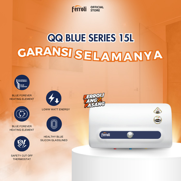 Ferroli QQ Series QTEM Blue 15 Liter Water Heater Biru