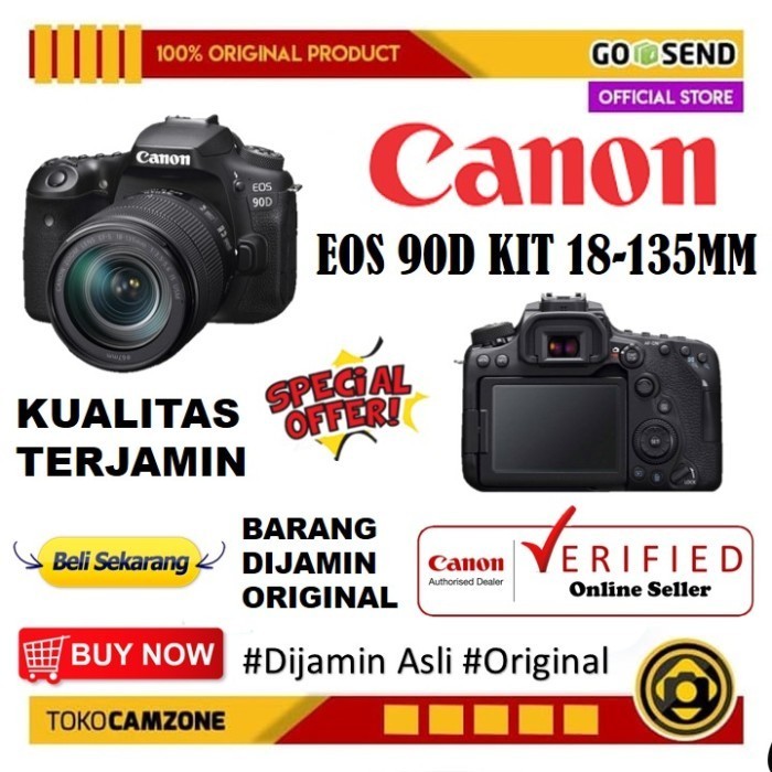 Canon Eos 90D Kit 18-135Mm Is Usm Kamera Slr - Garansi Resmi