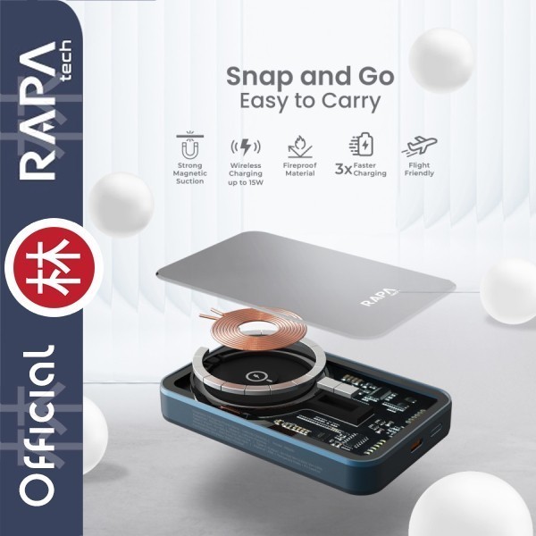 Rapatech Pb2011 & Dc3034 - Powerbank Wireless Pd20W & Line+ Mfi 27W