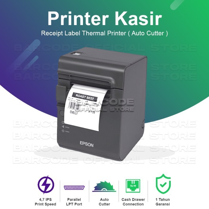 Printer Label Barcode Resi Epson Tm-L90 Direct Thermal Usb & Rs232
