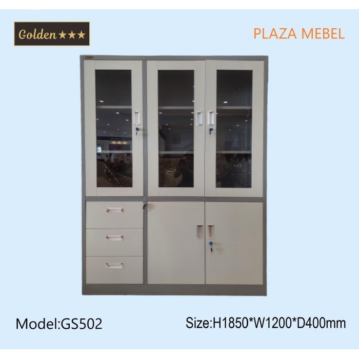 

Lemari Arsip Besi Cabinet Jumbo 3 Pintu Besar Golden GS502 / Rak File