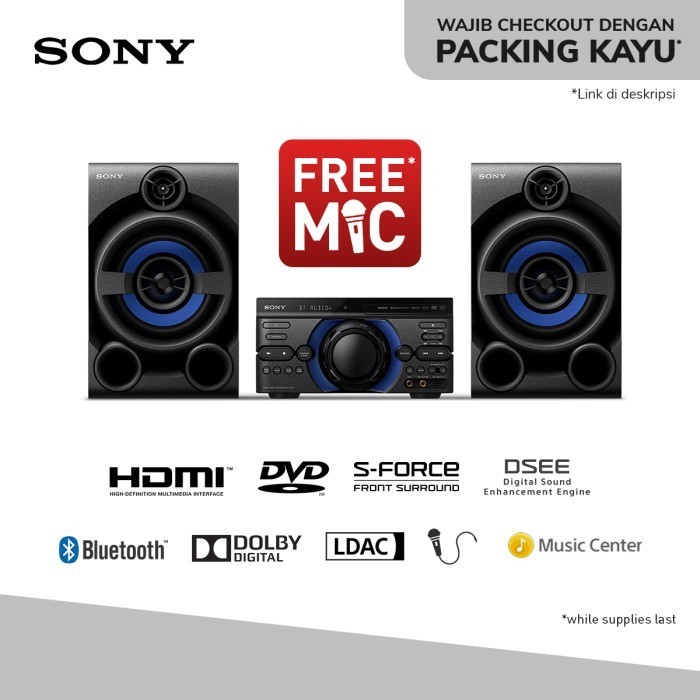 Sony Karaoke Bluetooth Speaker Hifi Mhc-M40D With Dvd - Black