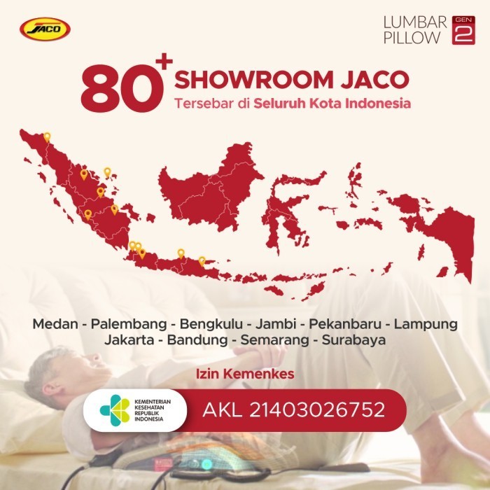 Terapi Nyeri Pinggang Saraf Kejepit Jaco Lumbar Pillow 100% Original