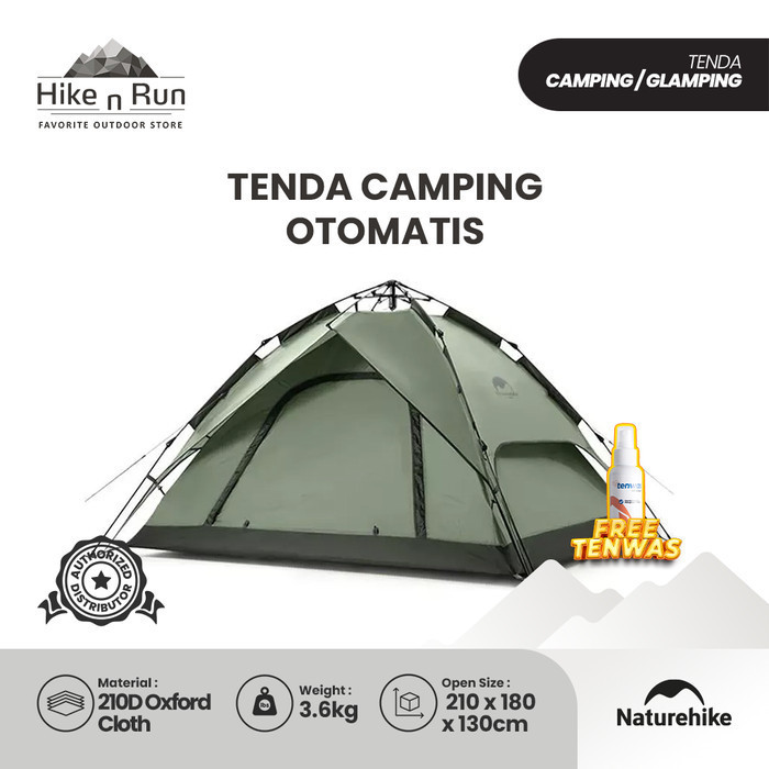 Tenda Otomatis Naturehike Nh21Zp008 Camping Auto Tent 3-4P