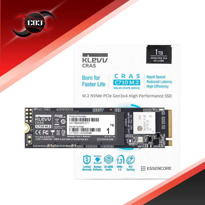 Klevv Ssd Cras C710 1Tb M.2 2280 Nvme Pcle Gen3 X4