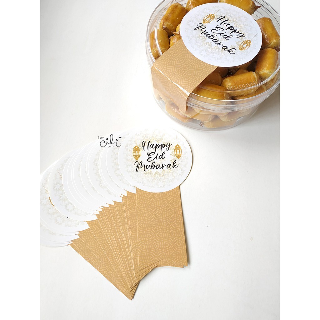 

(Sif016+Sif027)Stiker Toples Kue Kering Tema Lebaran (Isi 25 Stiker)