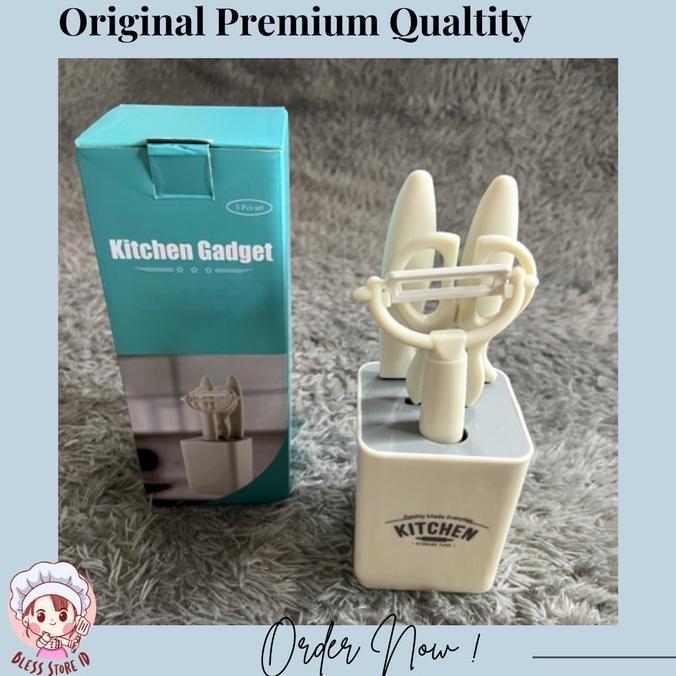 Pisau Satu Set Dengan Wadah Penyimpanan Warna Putih