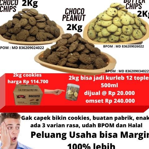 

READYY STOCK >>> 2KG COOKIES CHOCO CHIPS, CHOCO PEANUT, DAN BUTTER CHIPS 2 KILOGRAM BISKUIT MIA KILOAN HAMPERS NATAL DAN LEBARAN DI JAKARTA