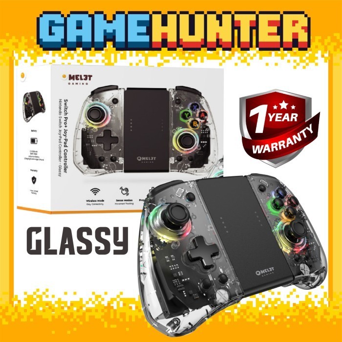 Omelet Gaming Joycon Controller Pro For N Switch Transparan Glassy