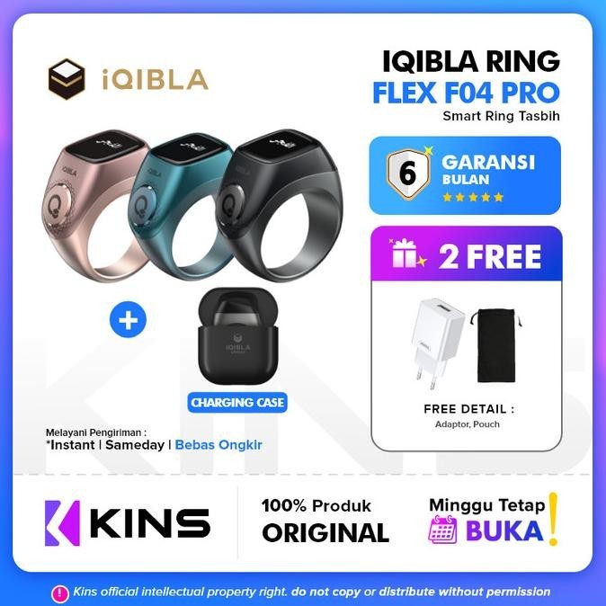 iQibla Zikr F04 Smart Ring Flex F04 PRO Cincin Tasbih Digital .