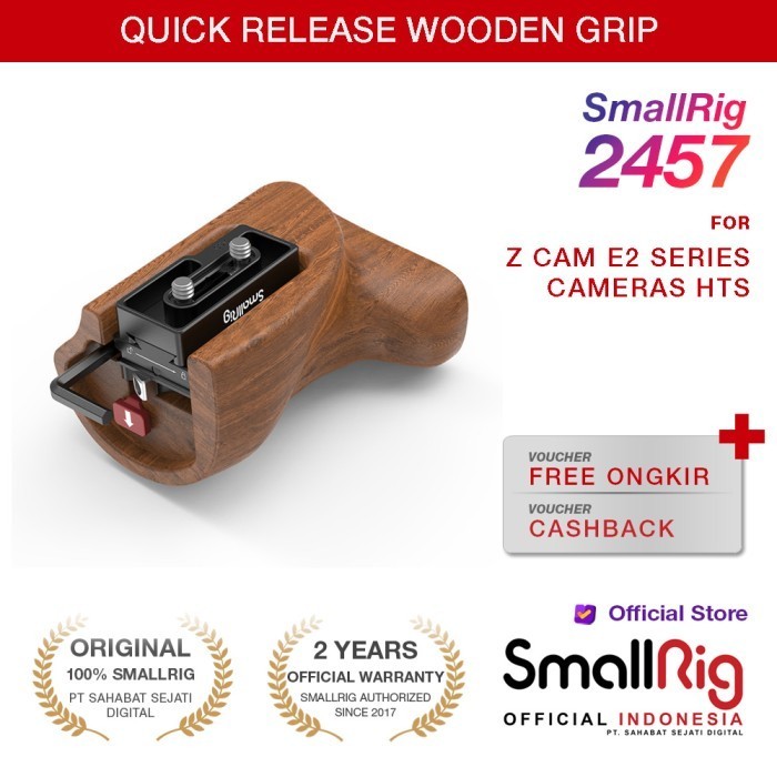 Smallrig Quick Release Wooden Grip For Z Cam E2 Series Cameras 2457