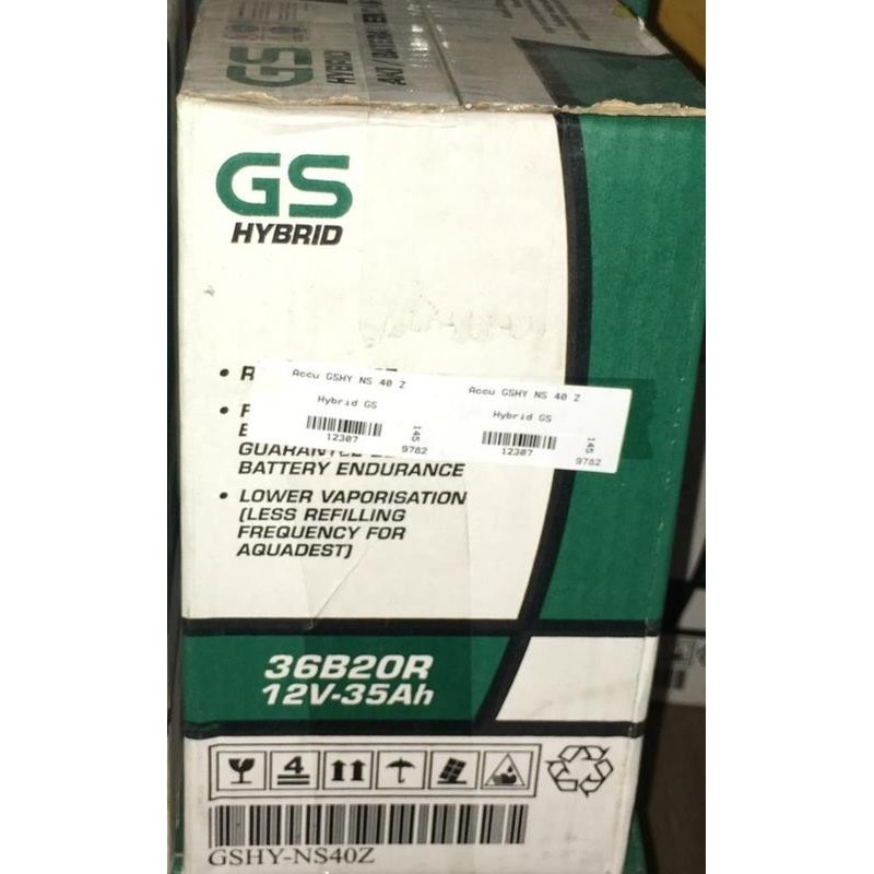 Aki Mobil Gs Astra Type Gs Hybrid 36B20R Ns40Z 12V 35Ah -12307