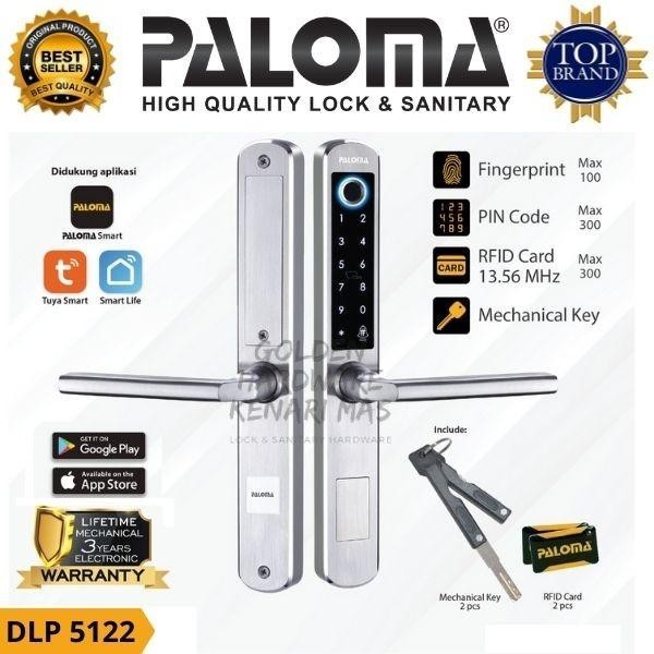 PALOMA DLP 5122 DIGITAL LOCK SMART SLIM PINTU FRAME ALUMINIUM WIFI
