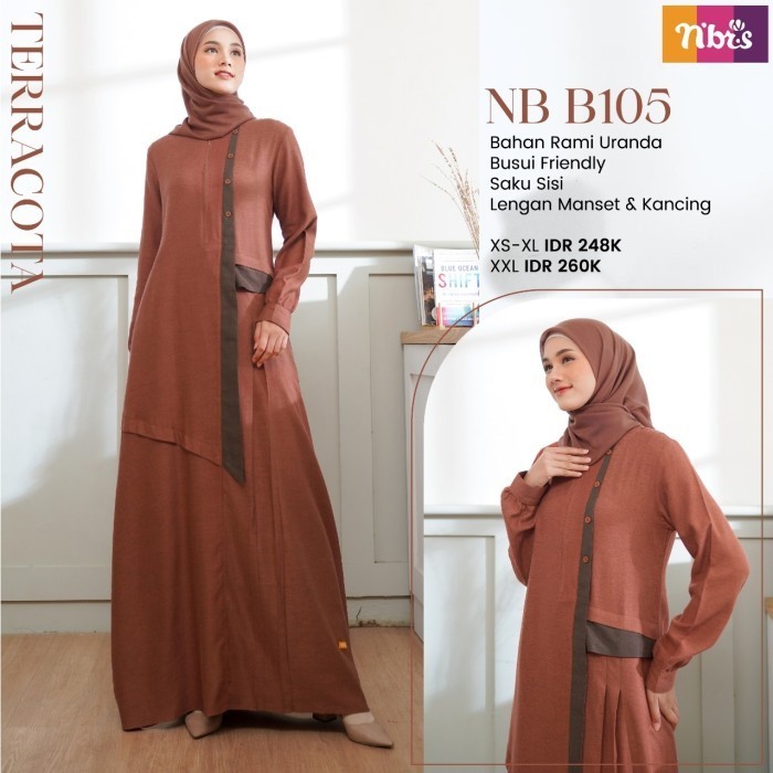 Gamis Wanita Kekinian Long Dress Nibras Nb B105 Bisa Cod PromoR33A