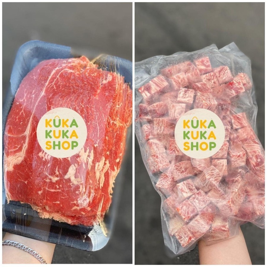 

Bundling Beef Slice Aust Low Fat 500Gr + Wagyu Saikoro Cubes 500Gr -Gratisongkir
