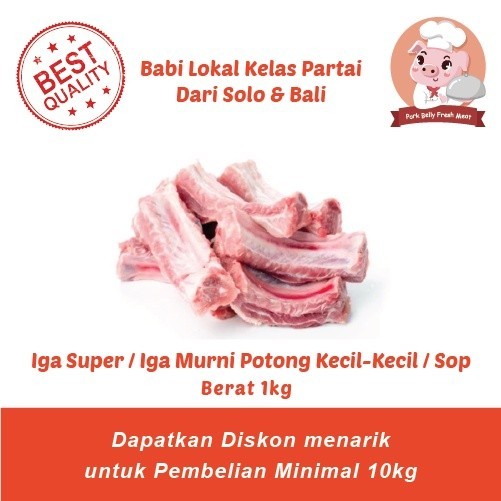 

Iga Babi Super Potong Sop - Iga Murni Potongan Sop Olahan Bakut Teh - Berat 1Kg Fresh -Gratisongkir
