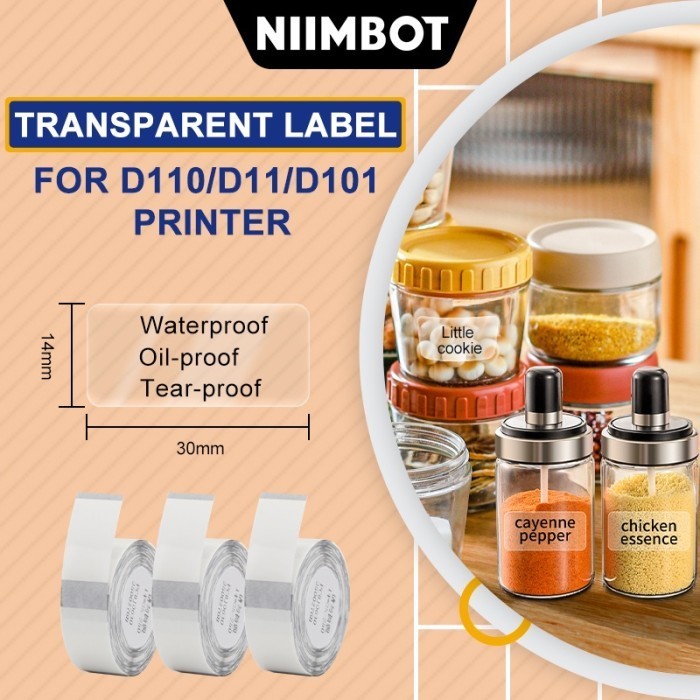 

Label Sticker Niimbot D11 D110 D101 H1S Refill Label Clear Transparent
