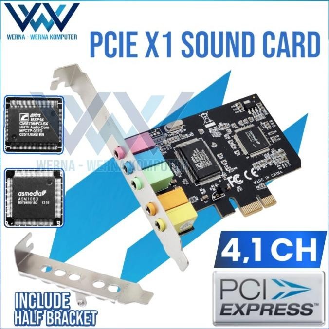 PCIE X1 SOUND CARD 4.1 CH CMI 8738 SOUNDCARD PC  PCI E EXPRESS