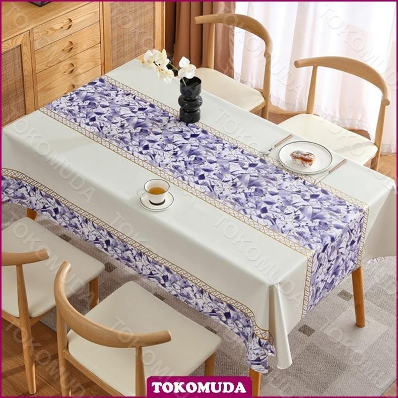 Laris Dicari  Tokomuda Taplak Meja Makan Cantik Cover Meja Makan Sarung Meja Anti-Air Pvc 4-6 Kursi