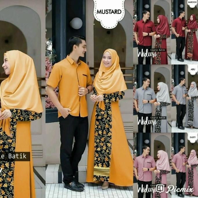 Es Couple Cp Widuri Batik Gamis Mustard Abu Maroon Pink Terbaik
