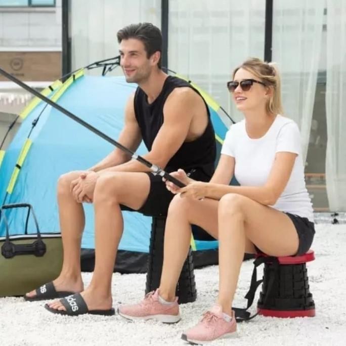 kursi Bangku lipat Portable Tas Telescopic