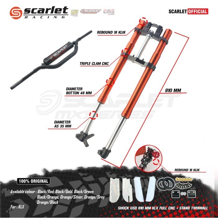 Scarlet Racing Shock Usd 910Mm Klx + Stang