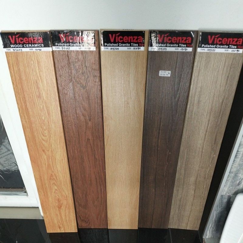 KERAMIK MOTIF KAYU MATTE SATIN UKURAN 15X90 BY VICENZA