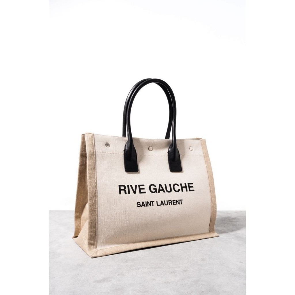 Saint Laurent Rive Gauche Small Tote Bag Linen