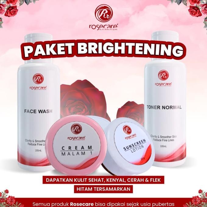 Skincare Paket Brightening Rosecare Skincare Bpom Halal Bkn Msglow Jafra Erha