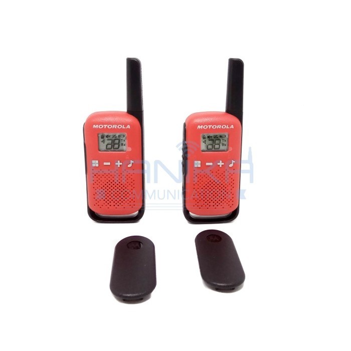 Motorola T42 Walkie Talkie Sepasang Ori Garansi Resmi Merah Mini Ht