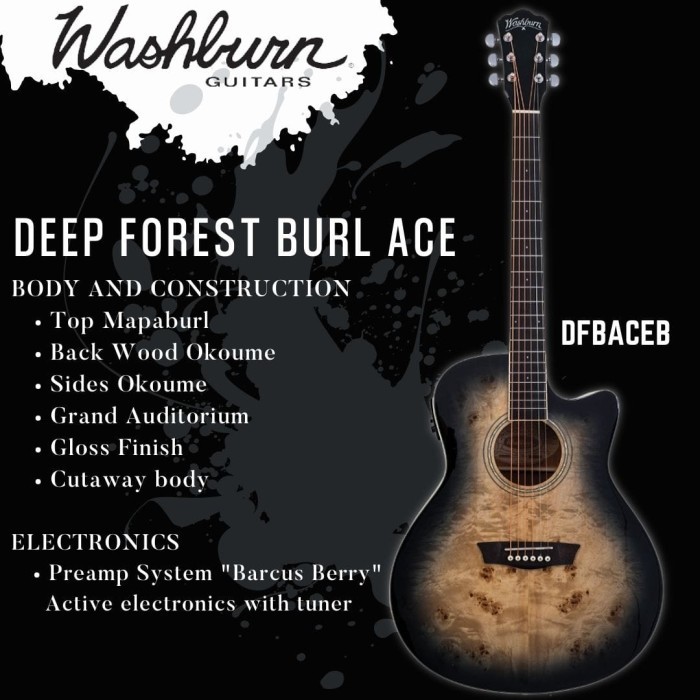 Gitar Akustik Elektrik Washburn Dfbaceb Original