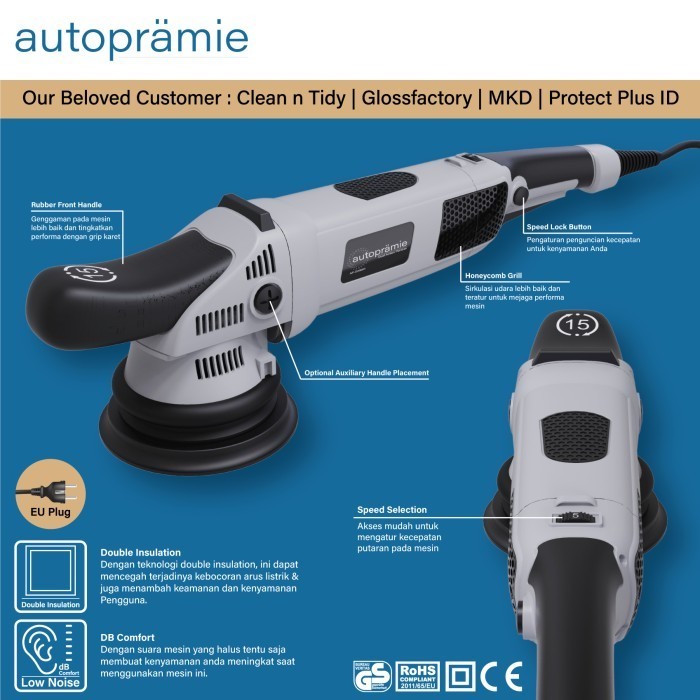 Mesin Poles Dual Action 5 Inch Orbit 15 Mm Autopramie Polisher