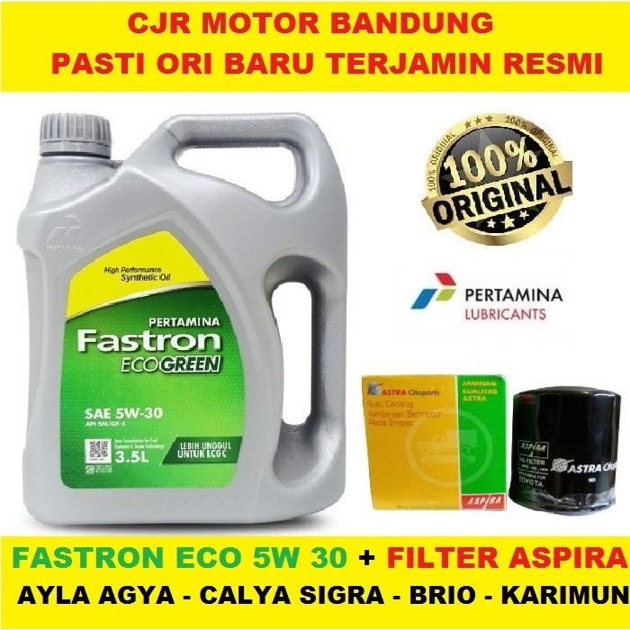 PAKET OLI & FILTER FASTRON TECHNO ECO 5W 30 ORI OLI STANDAR MOBIL LCGC