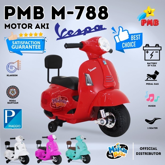 Mainan Motor Aki Anak Pmb 788 M788 M-788 / Pmb 399 Box Vespa Lisensi Termurah Terlaris Promo