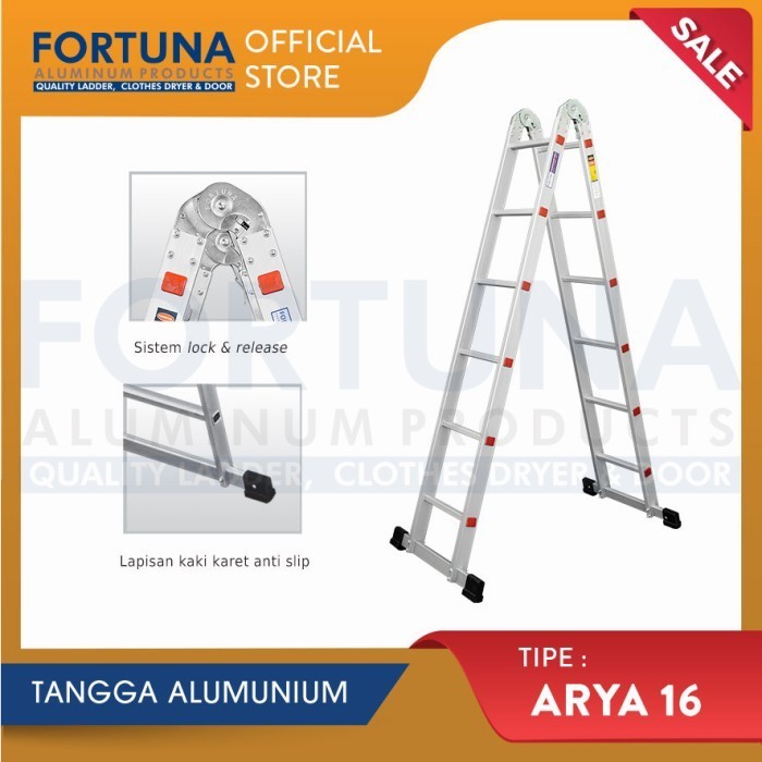 Tangga Lipat Fortuna Arya 16 Tangga Aluminium Fortuna