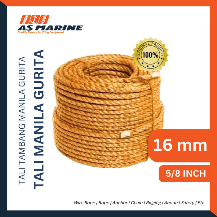 Tali Tambang Manila / Manila Rope 16 Mm Gurita Serat Abacca