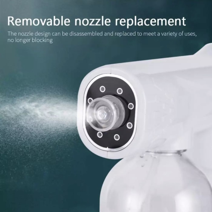 Wireless Nano Disinfectant Spray Mist Fogging Gun Uv Light Touchscreen